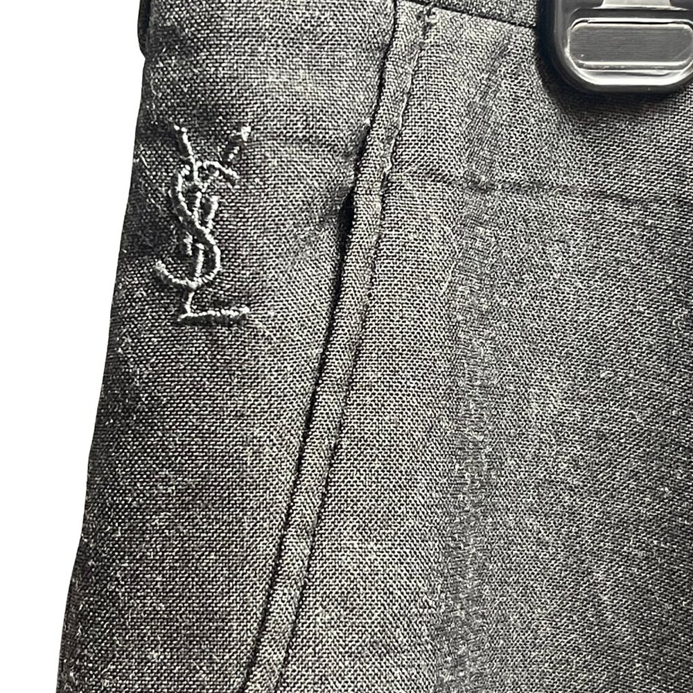 Vintage Yves Saint Laurent Trousers YSL Gray Wool Blend Dress Pants – Size EU50 - Picture 3 of 6